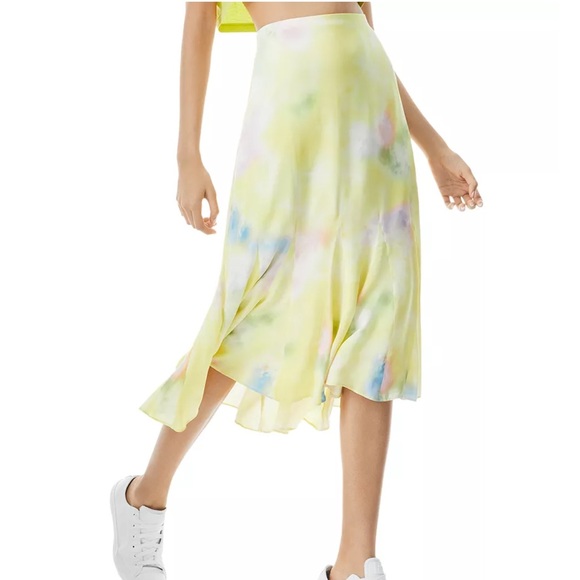 Alice + Olivia Jacqueline Tie Dyed Godet Midi Skirt Size 0